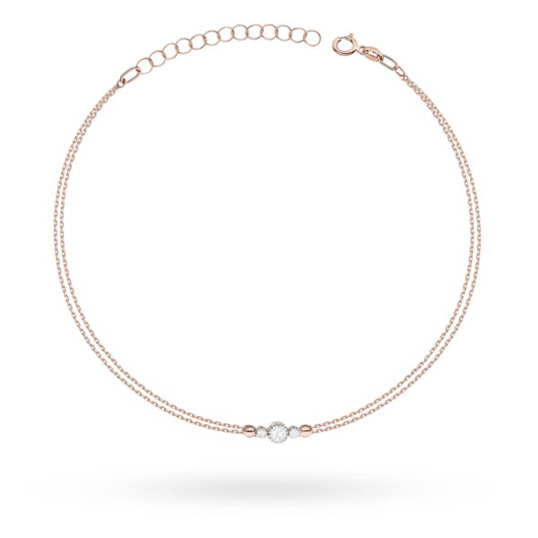 Bransoletka Diament 0,10ct różowe złoto