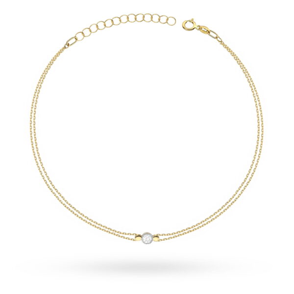 Bransoletka Diament 0,10ct żółte złoto