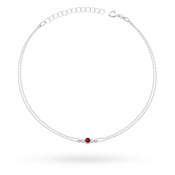 Bransoletka Rubin 0,15ct białe złoto