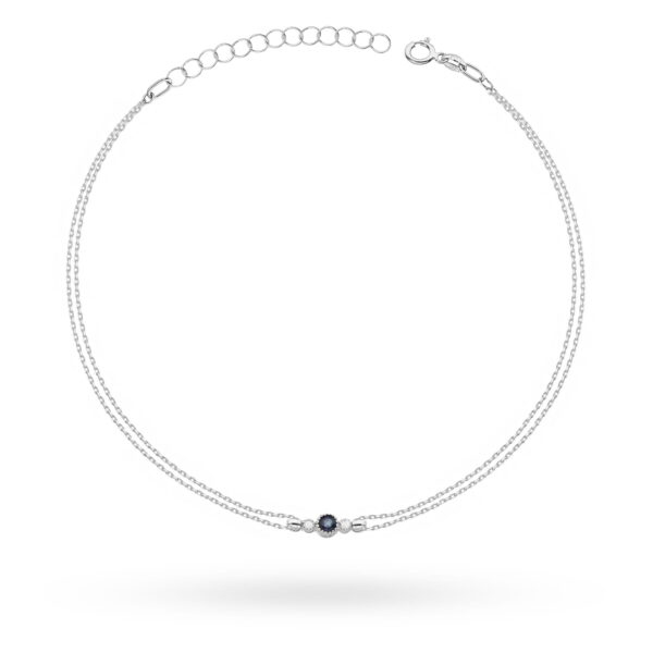 Bransoletka Szafir 0,15ct białe złoto