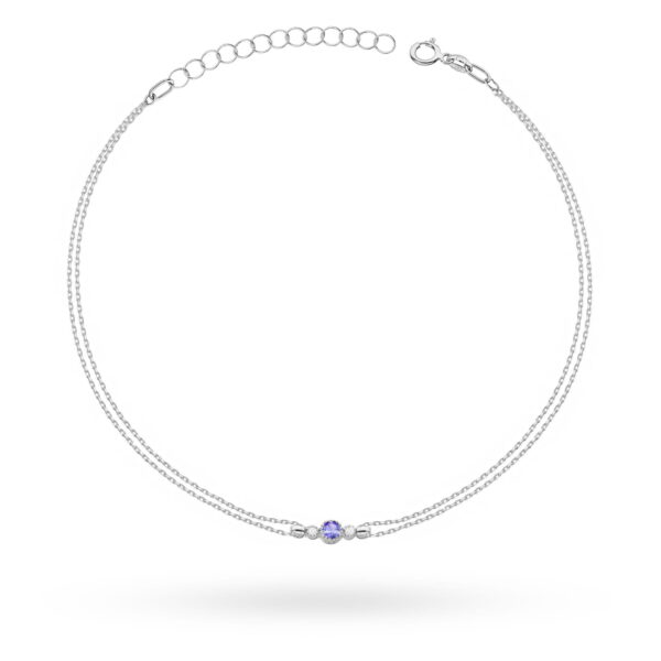 Bransoletka Tanzanit 0,15ct białe złoto
