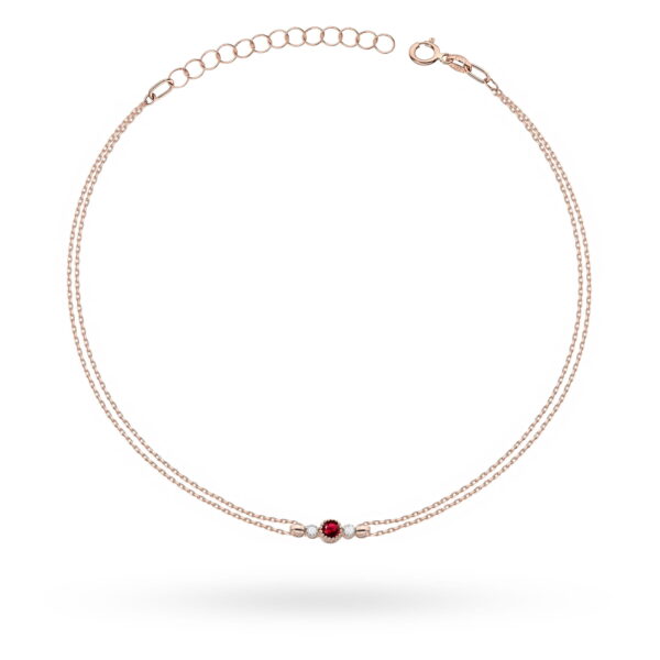 Bransoletka Rubin 0,15ct różowe złoto