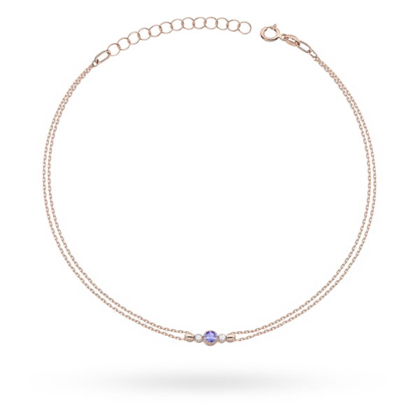 Bransoletka Tanzanit 0,15ct różowe złoto
