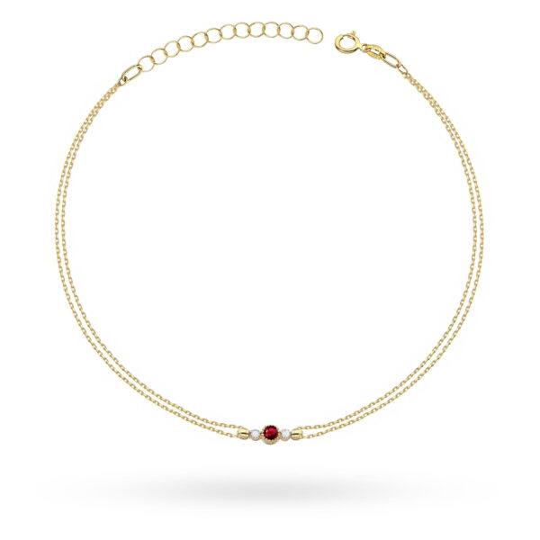 Bransoletka Rubin 0,15ct żółte złoto