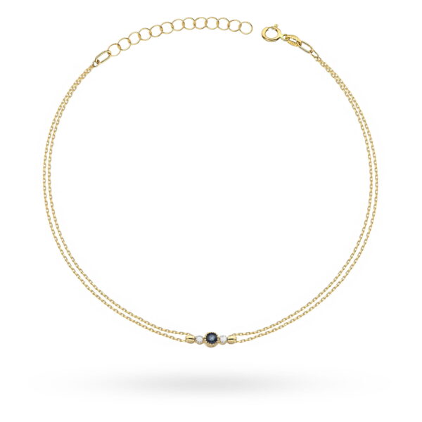 Bransoletka Szafir 0,15ct żółte złoto
