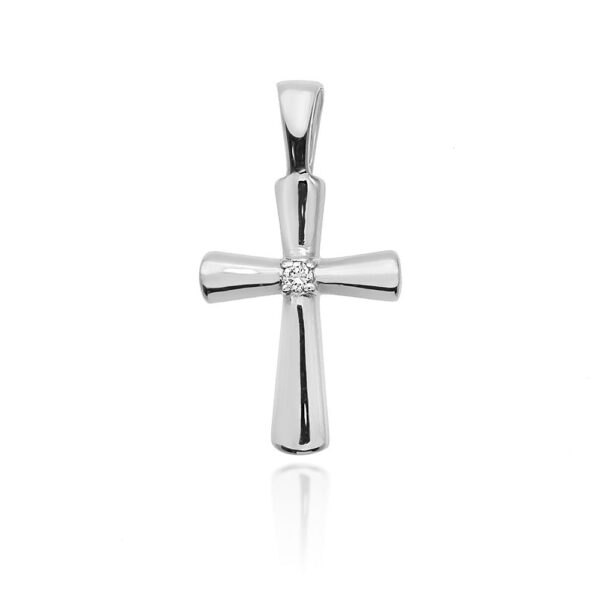 Krzyż Diament 0,0145ct białe złoto