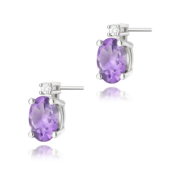Kolczyki Ametyst 2 x 0,40ct białe złoto