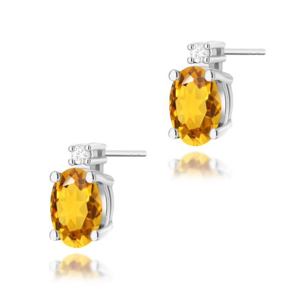 Kolczyki Cytryn 2 x 0,60ct białe złoto