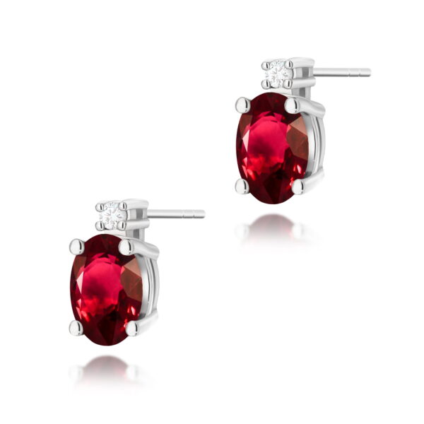 Kolczyki Rubin 2 x 0,60ct białe złoto
