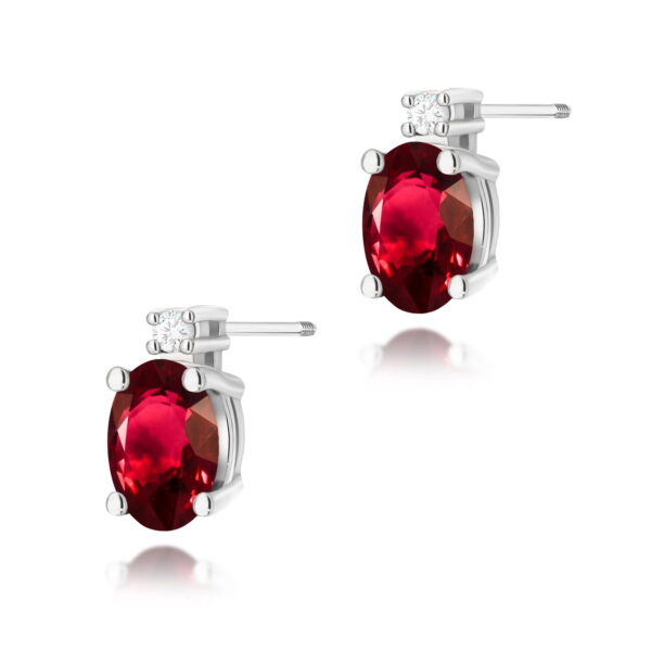 Kolczyki Rubin 2 x 0,60ct białe złoto sztyft zakręcany