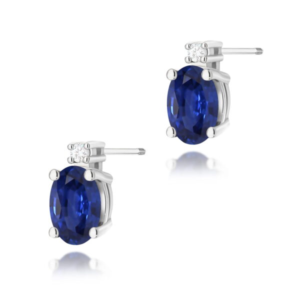 Kolczyki Szafir 2 x 0,70ct białe złoto sztyft zakręcany
