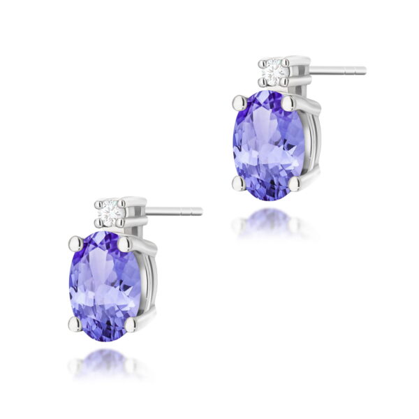 Kolczyki Tanzanit 2 x 0,40ct białe złoto