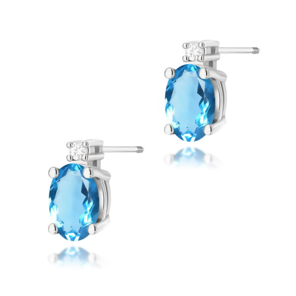 Kolczyki Topaz Swiss 2 x 0,50ct białe złoto sztyft zakręcany
