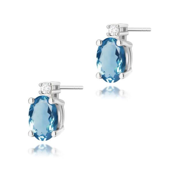 Kolczyki Topaz London Blue 2 x 0,50ct białe złoto
