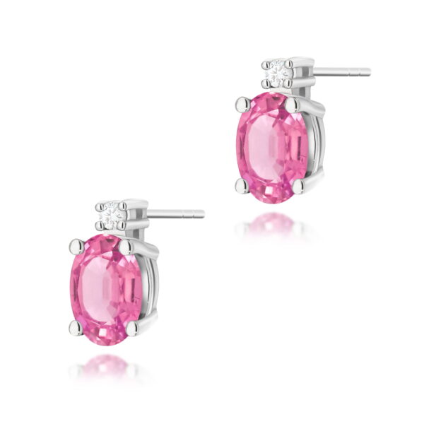 Kolczyki Różowy Topaz 2 x 0,50ct białe złoto