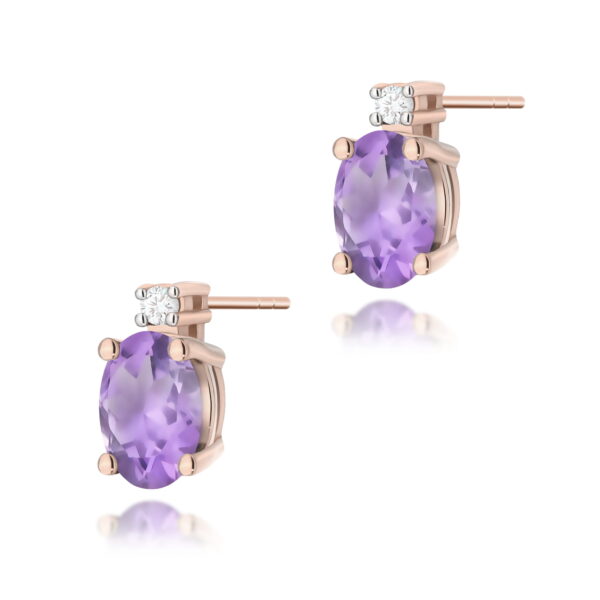 Kolczyki Ametyst 2 x 0,40ct różowe złoto