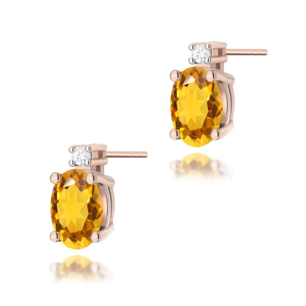 Kolczyki Cytryn 2 x 0,60ct różowe złoto