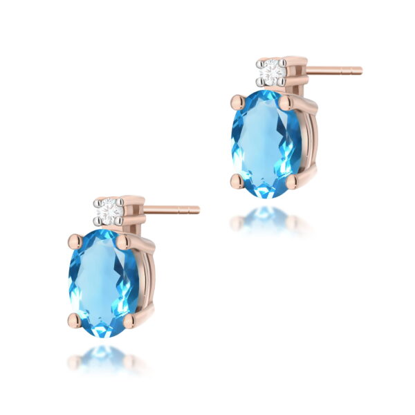 Kolczyki Topaz Swiss 2 x 0,50ct różowe złoto