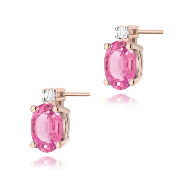 Kolczyki Różowy Topaz 2 x 0,50ct różowe złoto