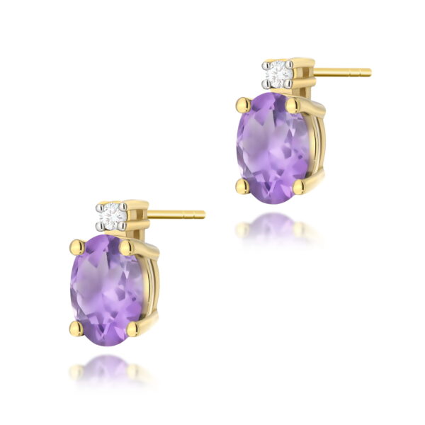 Kolczyki Ametyst 2 x 0,40ct żółte złoto
