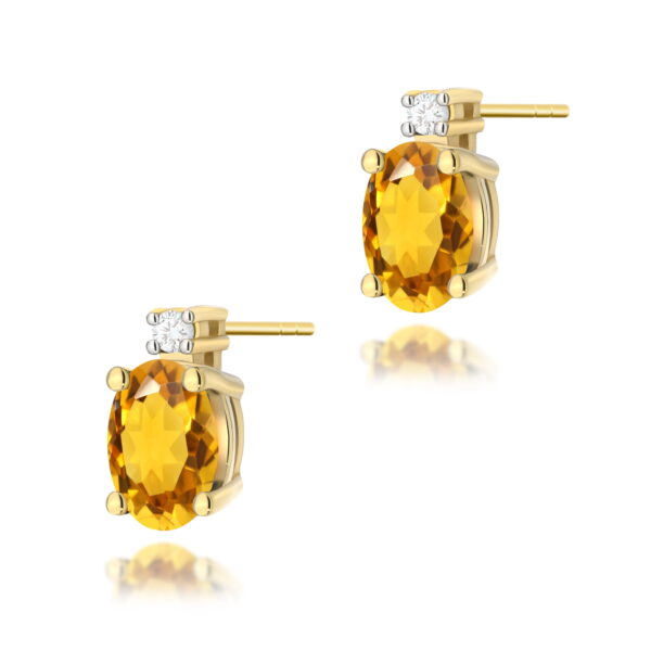 Kolczyki Cytryn 2 x 0,60ct żółte złoto