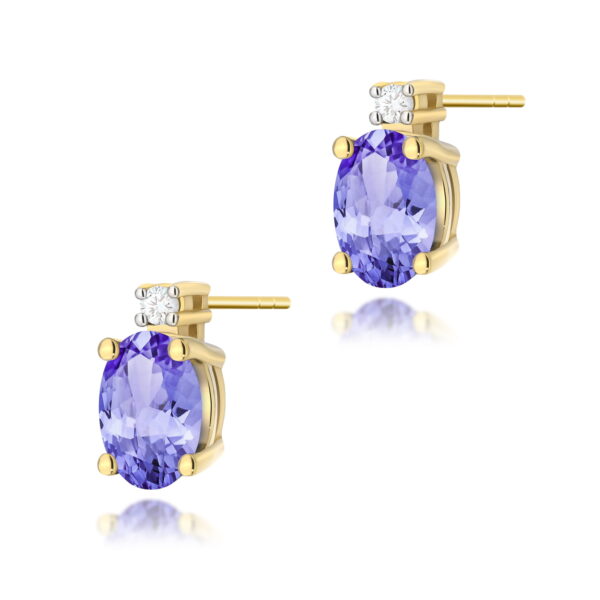Kolczyki Tanzanit 2 x 0,40ct żółte złoto
