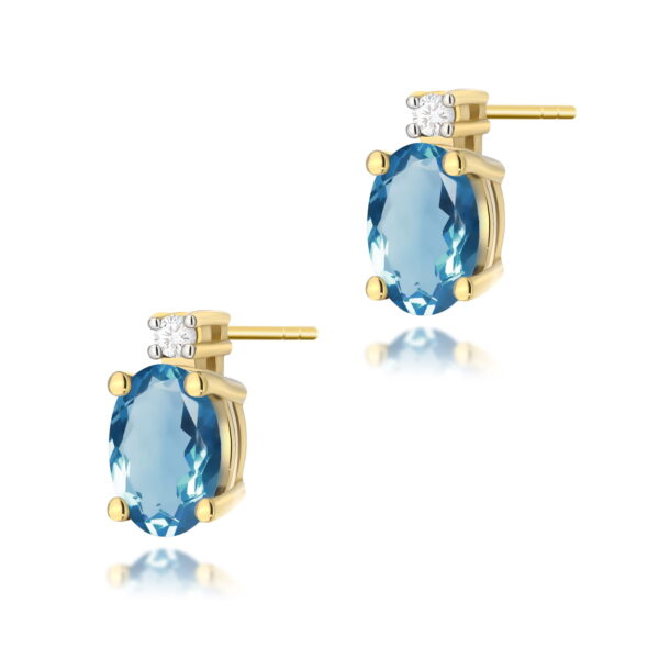 Kolczyki Topaz London Blue 2 x 0,50ct żółte złoto