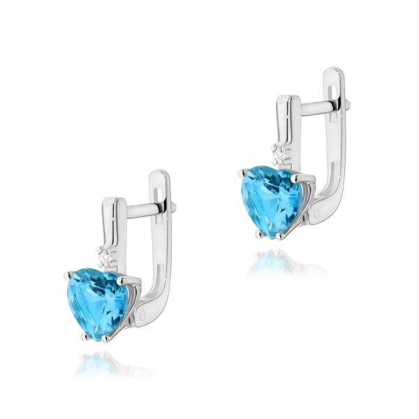 Kolczyki Topaz Swiss 2 x 1,20ct białe złoto