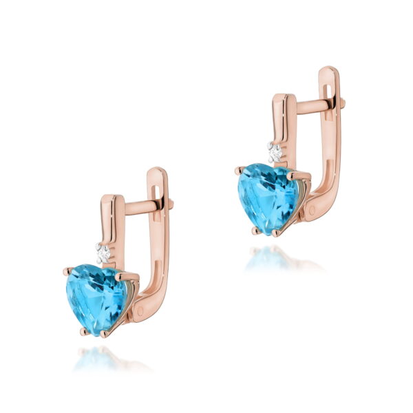 Kolczyki Topaz Swiss 2 x 1,20ct różowe złoto