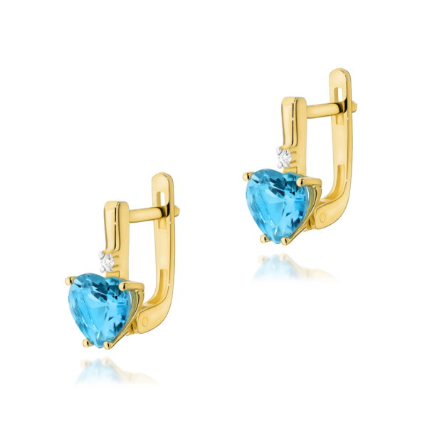 Kolczyki Topaz Swiss 2 x 1,20ct żółte złoto