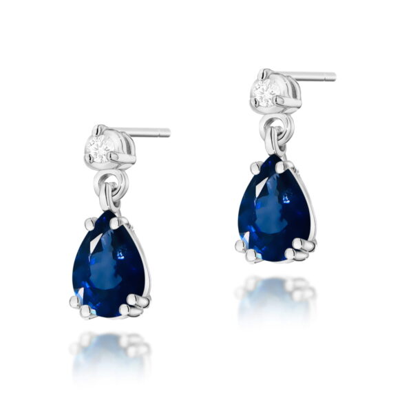 Kolczyki Szafir 2 x 0,60ct białe złoto