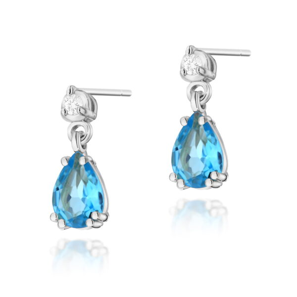 Kolczyki Topaz Swiss 2 x 0,90ct białe złoto