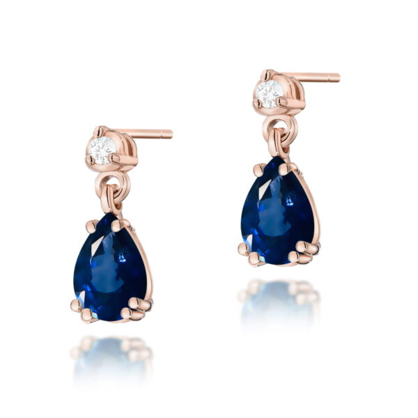 Kolczyki Szafir 2 x 0,60ct różowe złoto