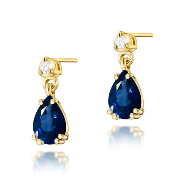 Kolczyki Szafir 2 x 0,60ct żółte złoto