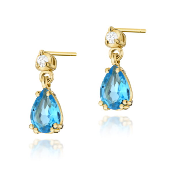Kolczyki Topaz Swiss 2 x 0,90ct żółte złoto