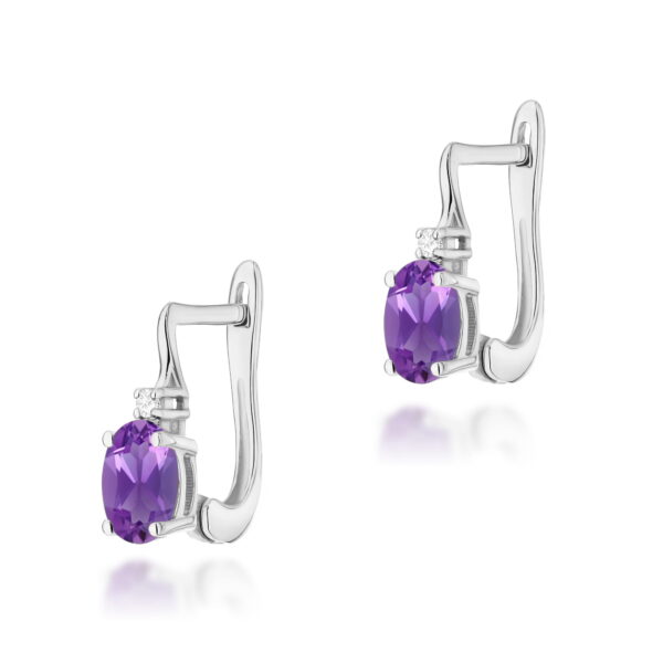 Kolczyki Ametyst 2 x 0,40ct białe złoto