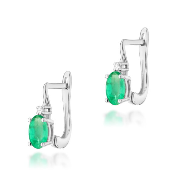 Kolczyki Szmaragd 2 x 0,40ct białe złoto