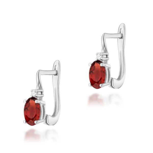 Kolczyki Granat 2 x 0,50ct białe złoto