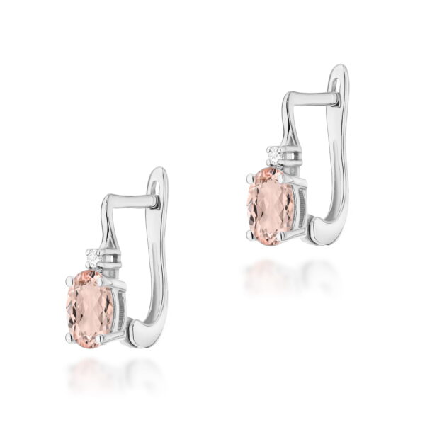 Kolczyki Morganit 2 x 0,40ct białe złoto