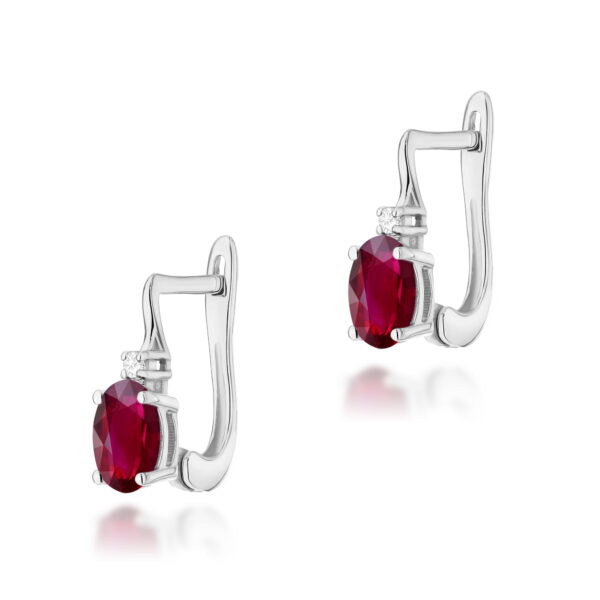 Kolczyki Rubin 2 x 0,60ct białe złoto