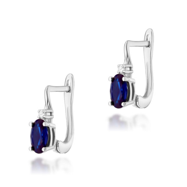 Kolczyki Szafir 2 x 0,70ct białe złoto