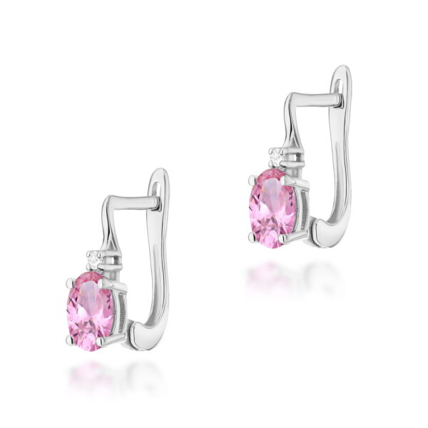 Kolczyki Szafir Różowy 2 x 0,45ct białe złoto