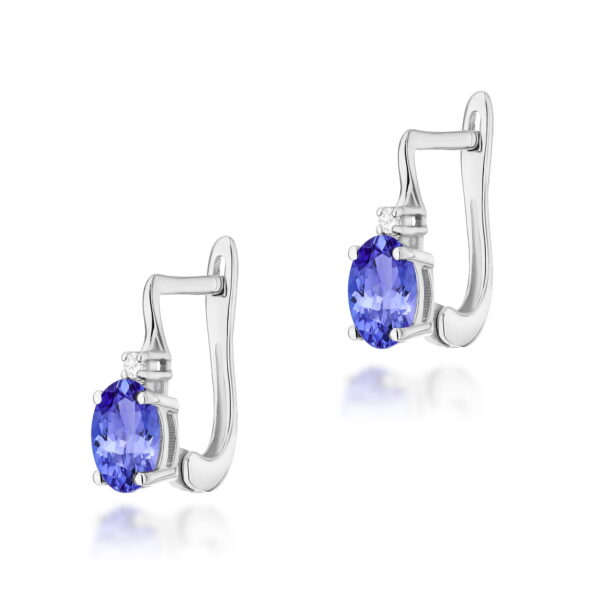 Kolczyki Tanzanit 2 x 0,40ct białe złoto