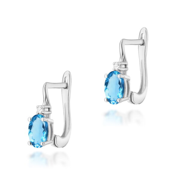 Kolczyki Topaz Swiss 2 x 0,50ct białe złoto