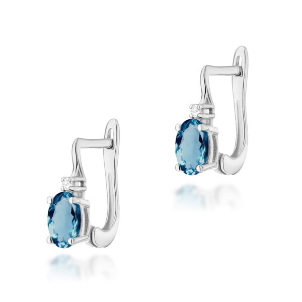 Kolczyki Topaz London Blue 2 x 0,50ct białe złoto