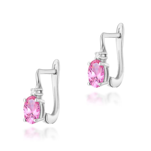 Kolczyki Różowy Topaz 2 x 0,50ct białe złoto