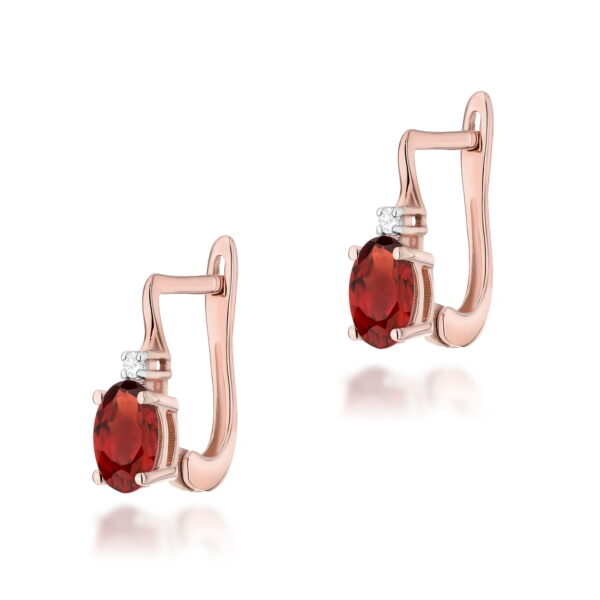 Kolczyki Granat 2 x 0,50ct różowe złoto