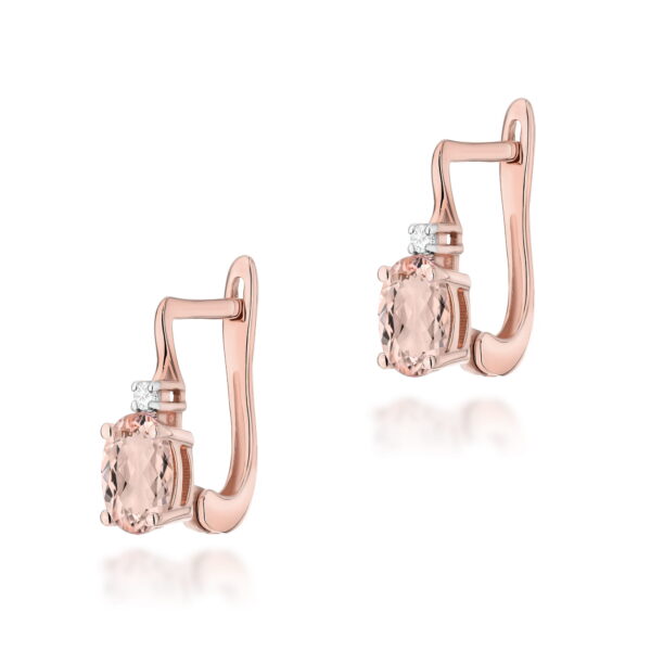 Kolczyki Morganit 2 x 0,40ct różowe złoto