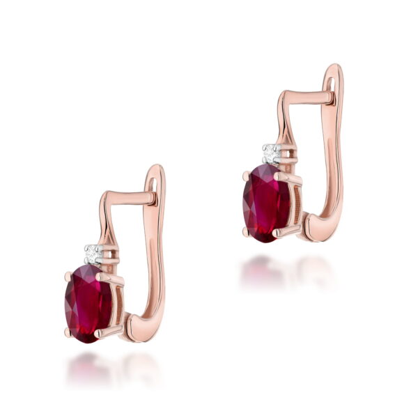 Kolczyki Rubin 2 x 0,60ct różowe złoto