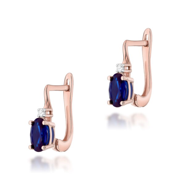 Kolczyki Szafir 2 x 0,70ct różowe złoto
